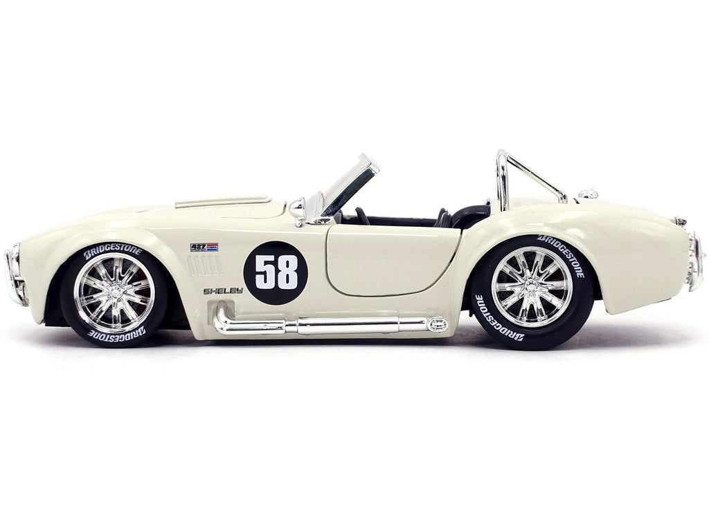 1965 Shelby Cobra 427 S/C #58 Cream 'Bigtime Muscle' 1/24 Diecast Model Car by Jada