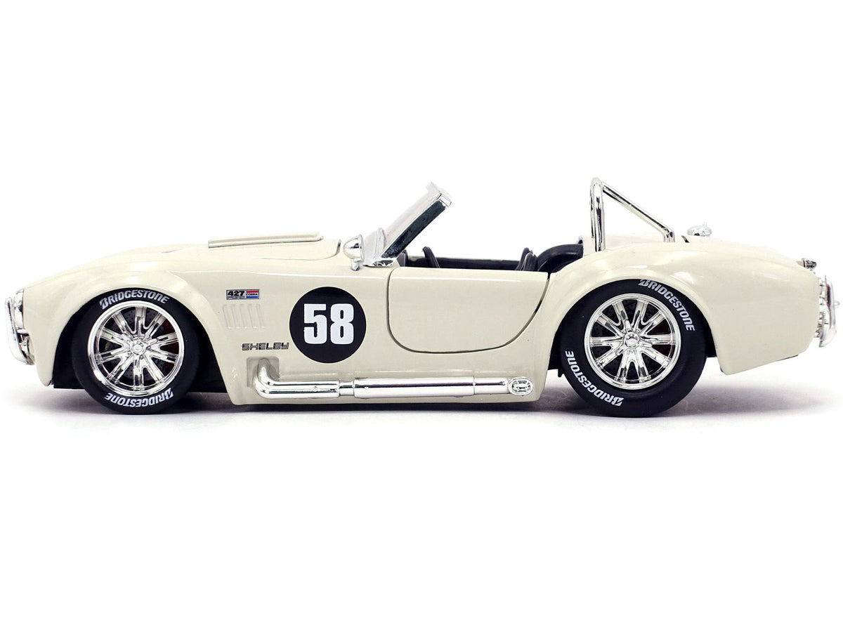 1965 Shelby Cobra 427 S/C #58 Cream 'Bigtime Muscle' 1/24 Diecast Model Car by Jada