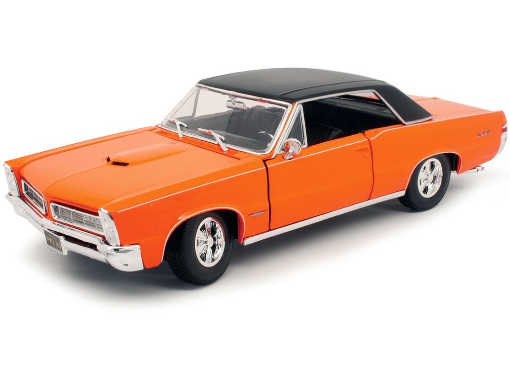 1965 Pontiac GTO Hurst Orange with Black Top and White Stripes 'Special Edition' 1/18 Diecast Model Car by Maisto