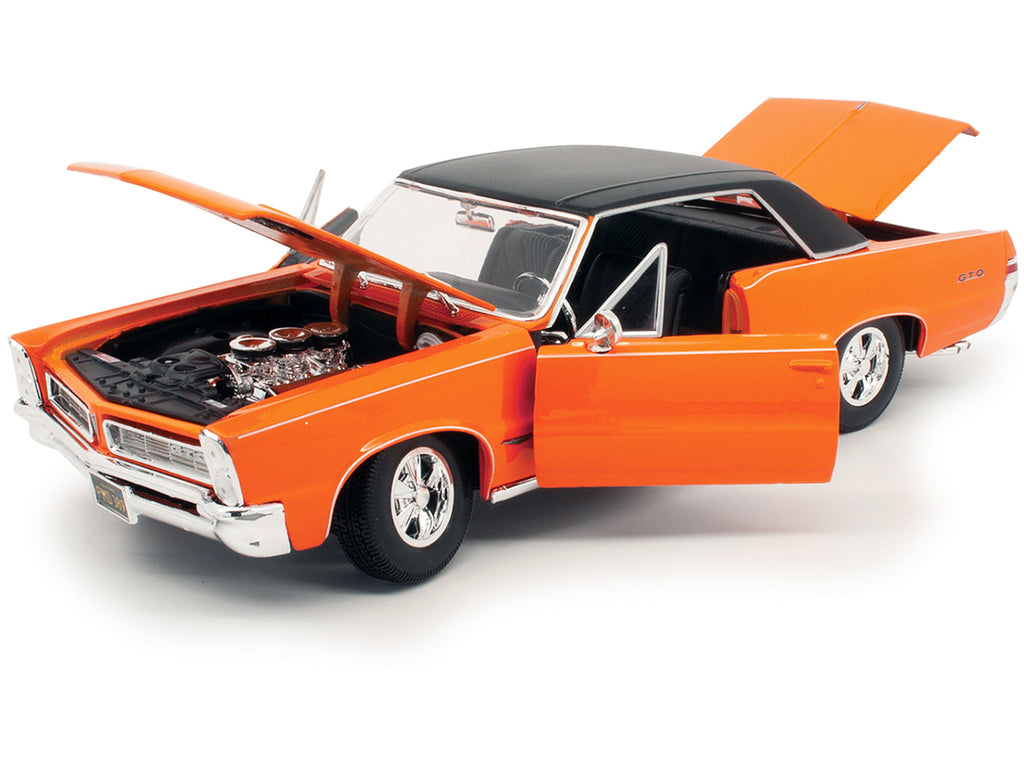 1965 Pontiac GTO Hurst Orange with Black Top and White Stripes 'Special Edition' 1/18 Diecast Model Car by Maisto