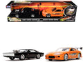 Dom's Dodge Charger R/T Black and Brian's Toyota Supra Orange Set of 2 pieces '25 Years of Fast & Furious' Series 1/32 Diecast Model Cars by Jada