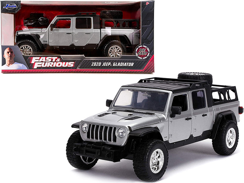 2020 Jeep Gladiator Pickup Truck Silver with Black Top 'Fast & Furious' Series 1/24 Diecast Model Car by Jada