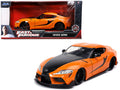 Toyota Supra Orange with Black Stripes 'Fast & Furious 9 F9' (2021) Movie 1/24 Diecast Model Car by Jada