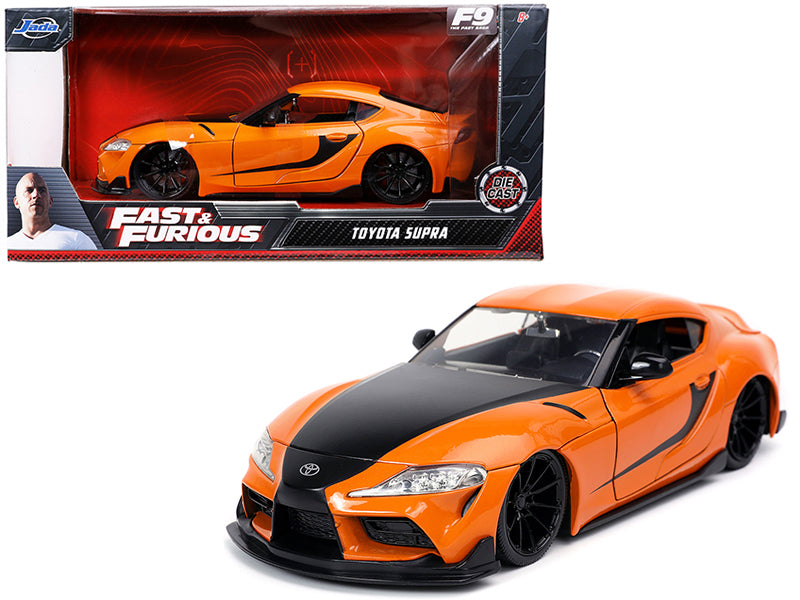 Toyota Supra Orange with Black Stripes 'Fast & Furious 9 F9' (2021) Movie 1/24 Diecast Model Car by Jada