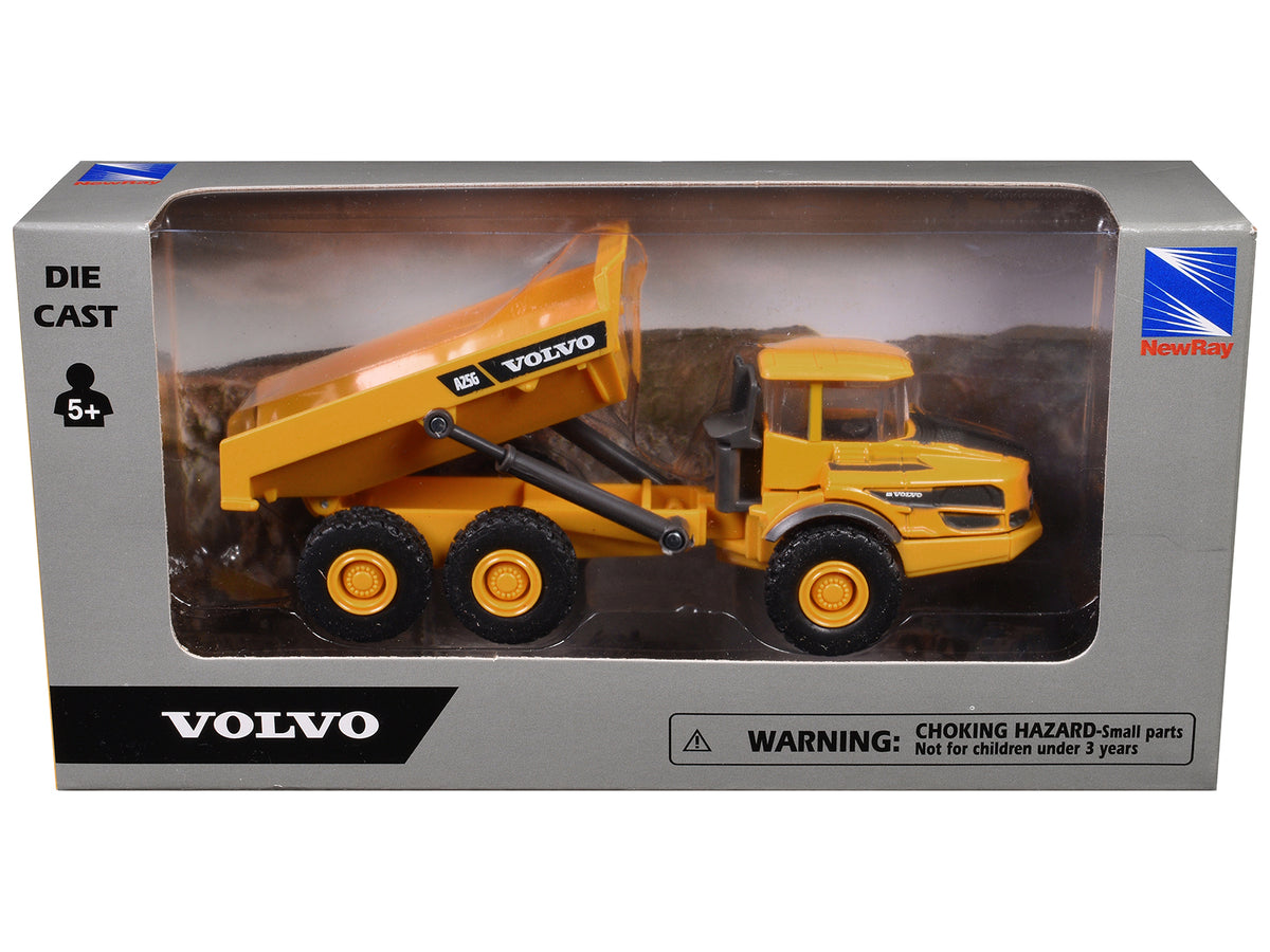 Volvo A25G Dump Truck Yellow Diecast Model by New Ray