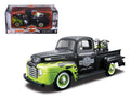 1948 Ford F-1 Pickup Truck 'Harley Davidson' with 1948 Harley Davidson FL Panhead Motorcycle Black and Green 1/24 Diecast Models by Maisto