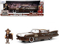 1959 Cadillac Coupe DeVille Brown and White with Graphics and Count Chocula Diecast Figurine 'Hollywood Rides' Series 1/24 Diecast Model Car by Jada