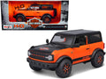 2021 Ford Bronco Badlands Orange and Black 'Harley Davidson' 'H-D Custom' Series 1/24 Diecast Model Car by Maisto