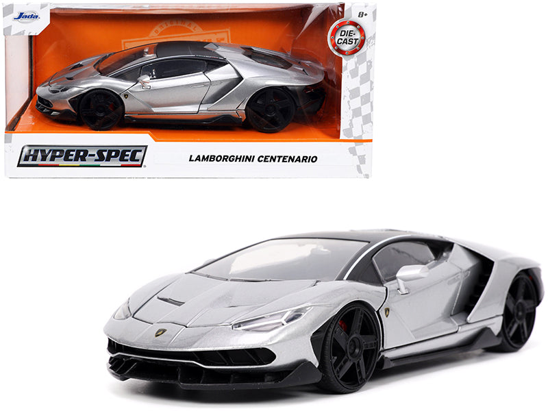 Lamborghini Centenario Gray Metallic with Black Top 'Hyper-Spec' Series 1/24 Diecast Model Car by Jada