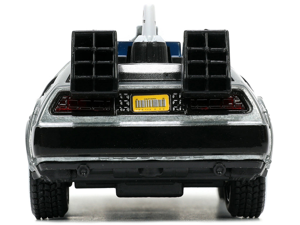 DeLorean DMC (Time Machine) Brushed Metal 'Back to the Future Part III' (1990) Movie 'Hollywood Rides' Series 1/32 Diecast Model Car by Jada