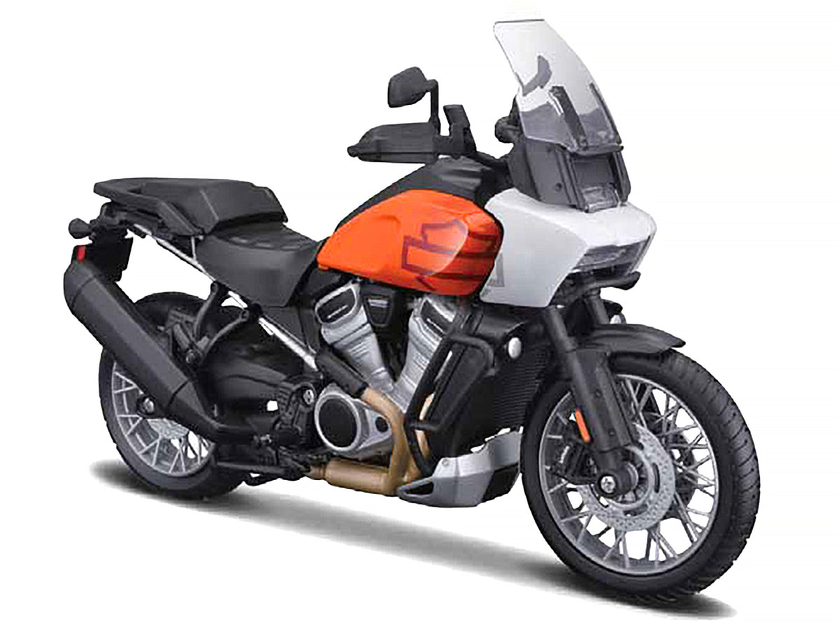 2021 Harley Davidson Pan America 1250 Motorcycle Orange and Black 'H-D Custom' 1/12 Diecast Model by Maisto