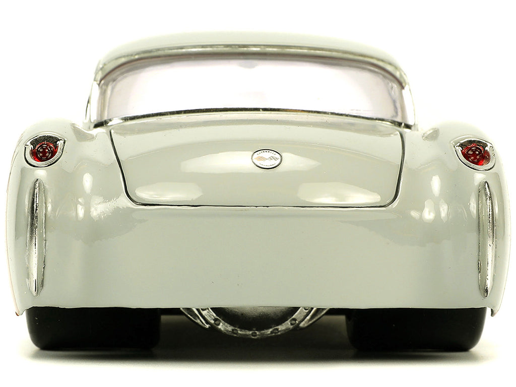 1957 Chevrolet Corvette Beige with Pink Interior with Bugs Bunny Figure 'Looney Tunes' 'Hollywood Rides' Series 1/24 Diecast Model Car by Jada