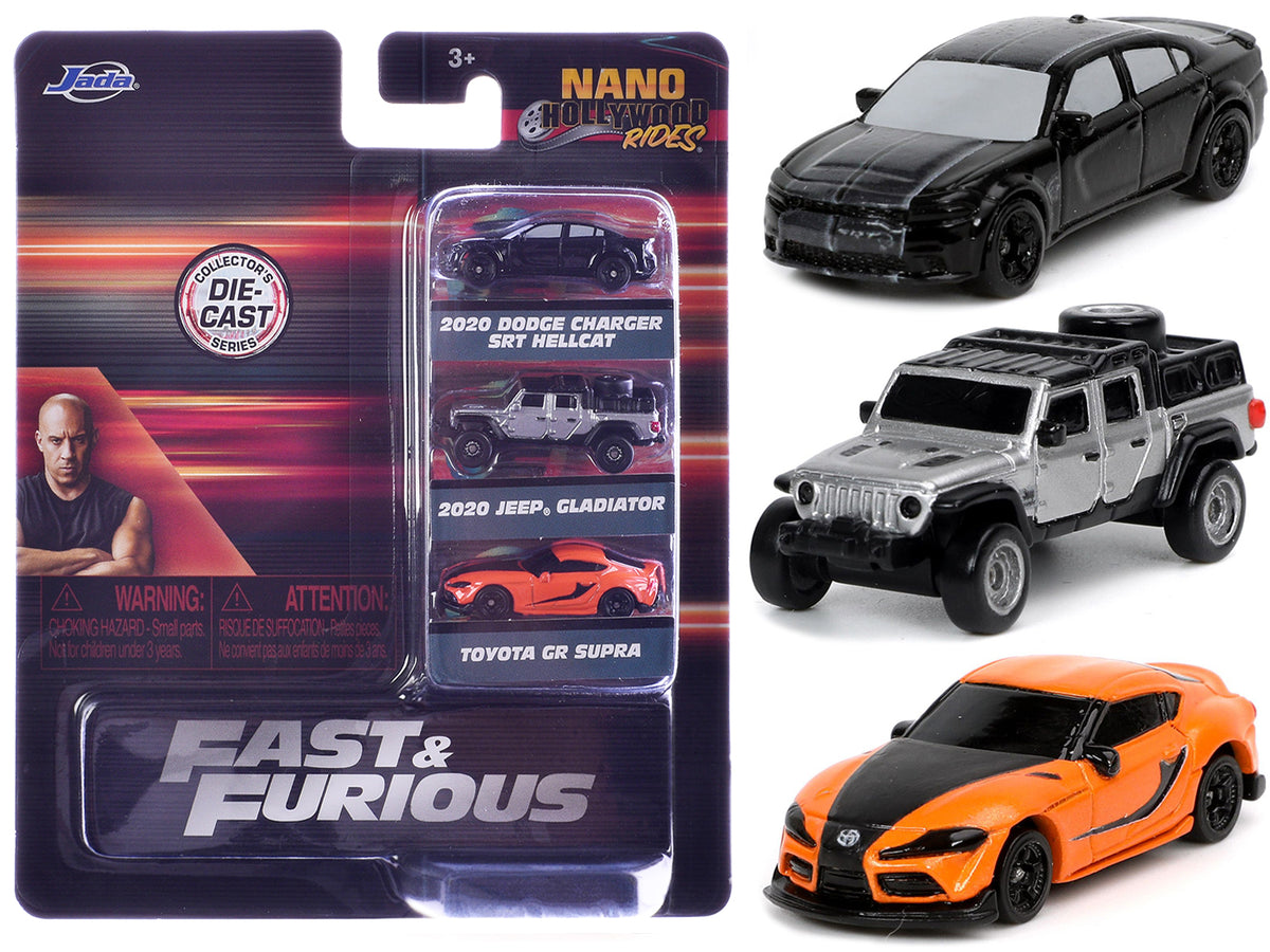 'Fast & Furious 9' (2021) Movie 3 piece Set 'Nano Hollywood Rides' Series Diecast Model Cars by Jada