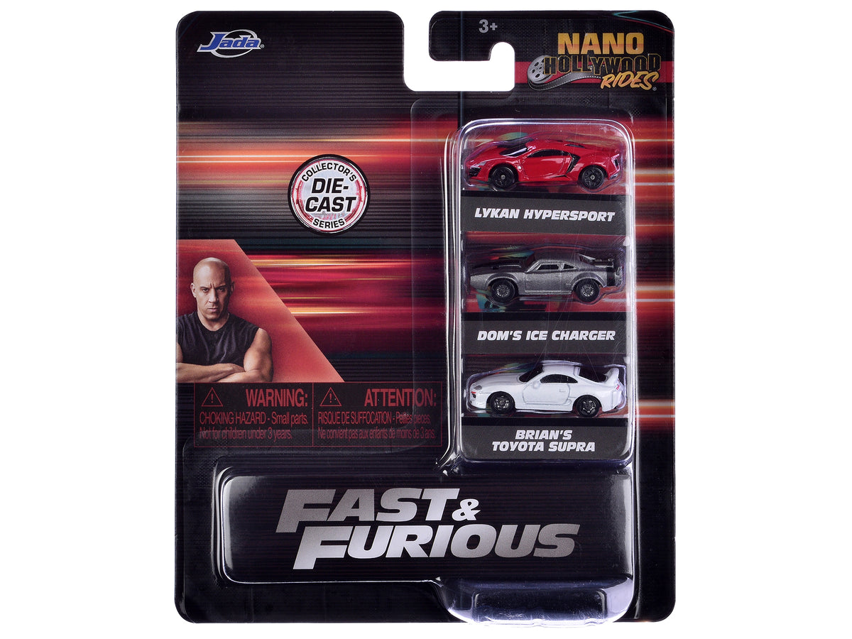 'Fast & Furious' Movie 3 piece Set Series 4 'Nano Hollywood Rides' Series Diecast Model Cars by Jada