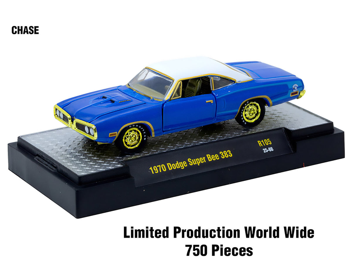 'Auto-Thentics' 6 piece Set Release 105 IN DISPLAY CASES Limited Edition 1/64 Diecast Model Cars by M2 Machines