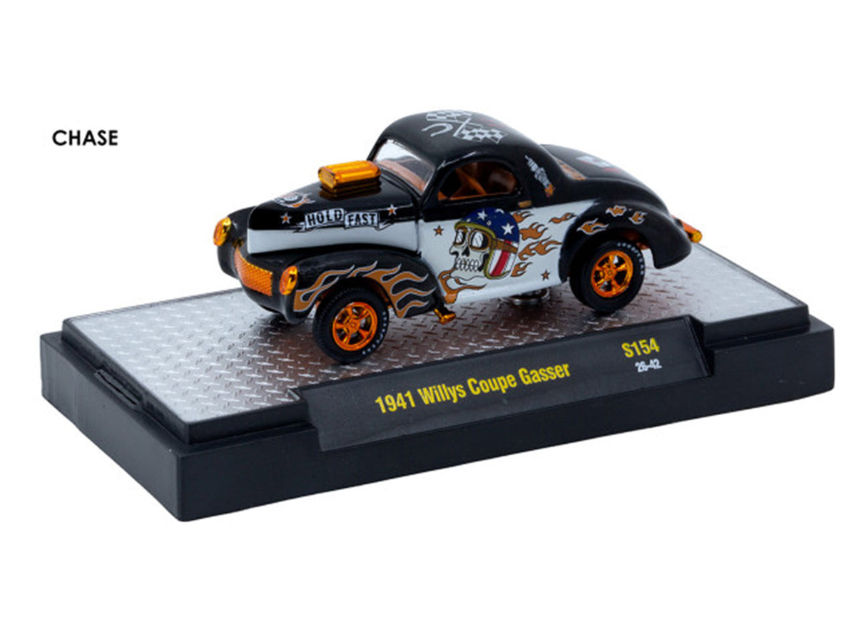 'Auto-Thentics' 6 piece Set Release S154 IN DISPLAY CASES Limited Edition 1/64 Diecast Model Cars by M2 Machines