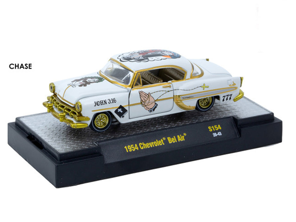 'Auto-Thentics' 6 piece Set Release S154 IN DISPLAY CASES Limited Edition 1/64 Diecast Model Cars by M2 Machines