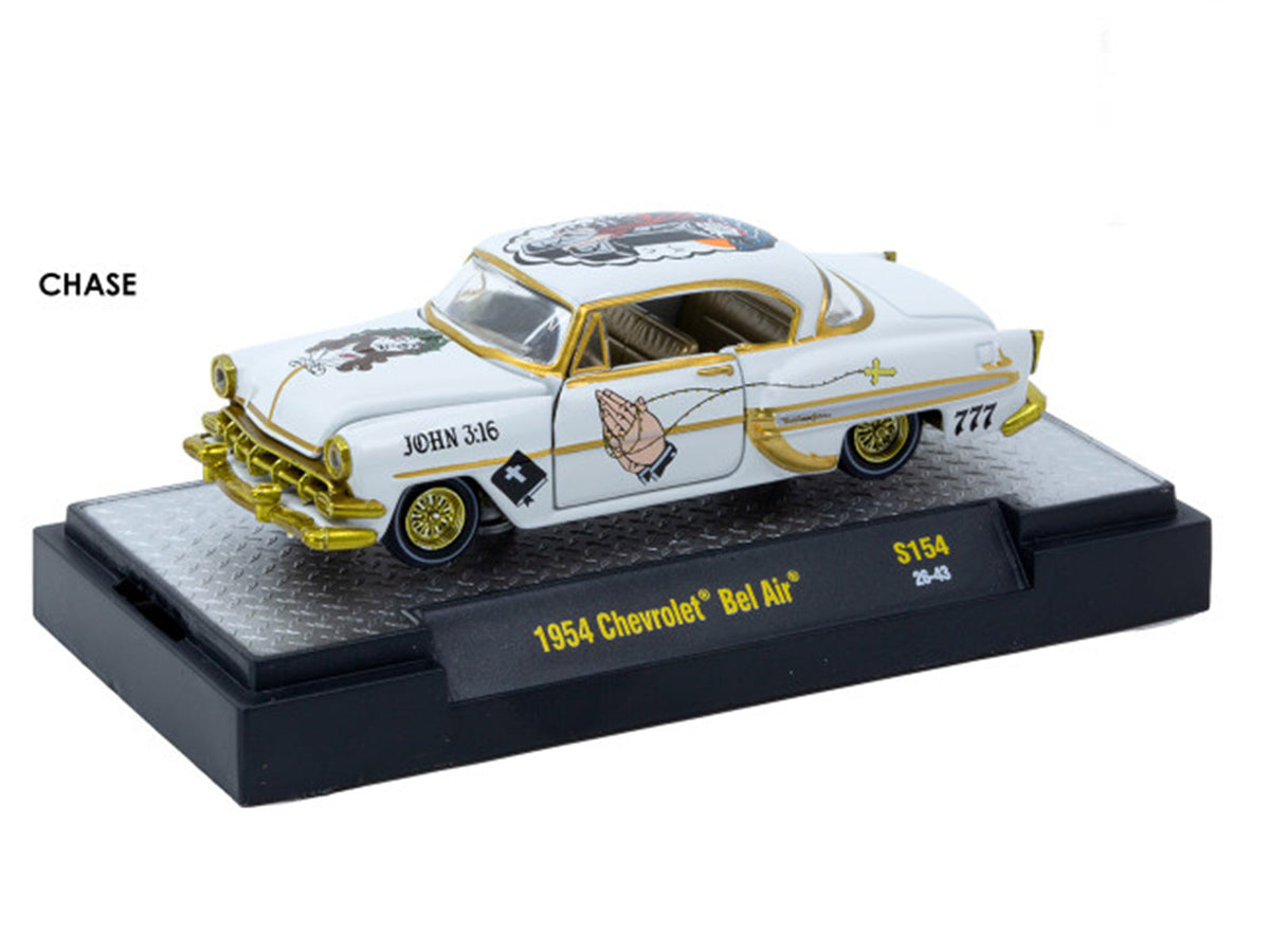 'Auto-Thentics' 6 piece Set Release S154 IN DISPLAY CASES Limited Edition 1/64 Diecast Model Cars by M2 Machines