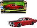 1969 Dodge Charger R/T Red Metallic with Black Hood and Black Stripes 'Classic Muscle' 1/25 Diecast Model Car by Maisto