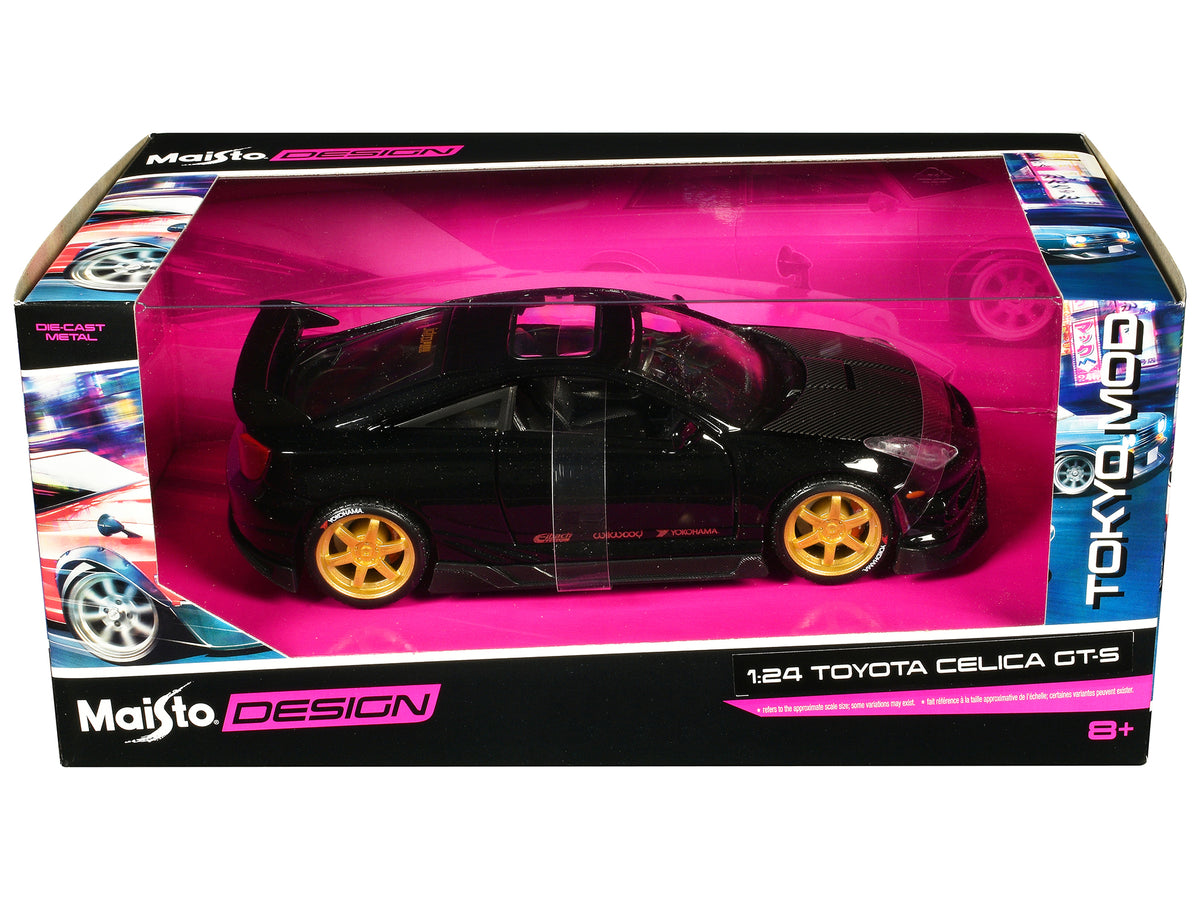 Toyota Celica GT-S Black with Carbon Hood and Sunroof 'Maisto Design Tokyo Mod' Series 1/24 Diecast Model Car by Maisto
