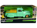 1950 Chevrolet 3100 Pickup Truck Lowrider Light Green with Gold Wheels 'Lowriders' Series 1/24 Diecast Model Car by Maisto