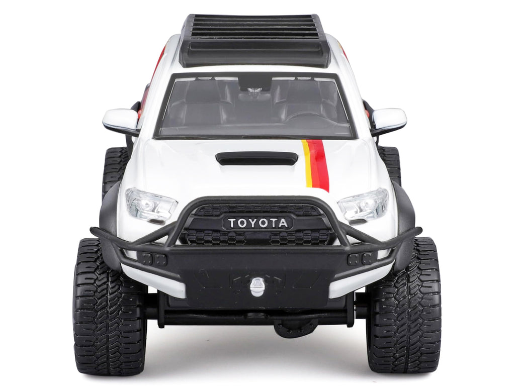 2023 Toyota Tacoma TRD PRO Off Road Pickup Truck White with Graphics and Roof Rack 'Maisto Design' Series 1/27 Diecast Model Car Maisto