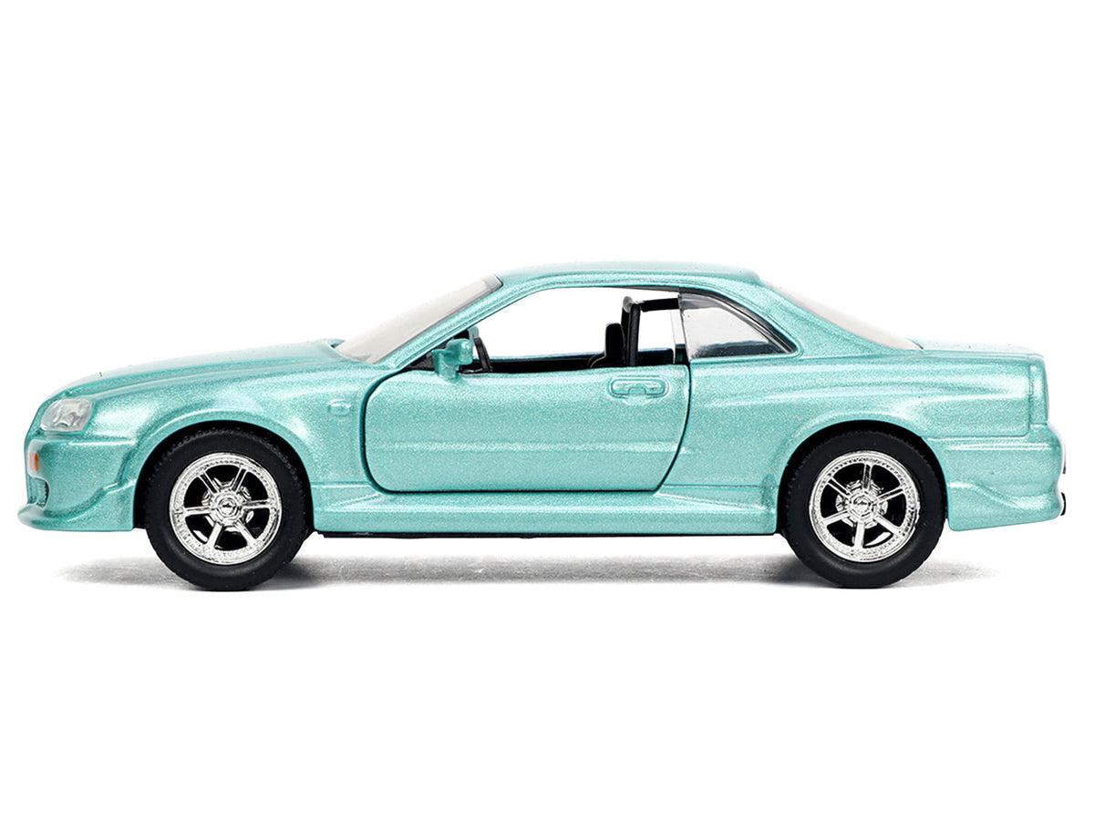 Brian's Nissan Skyline GT-R (BNR34) RHD (Right Hand Drive) Turquoise Metallic 'Fast & Furious' Movie 1/32 Diecast Model Car by Jada