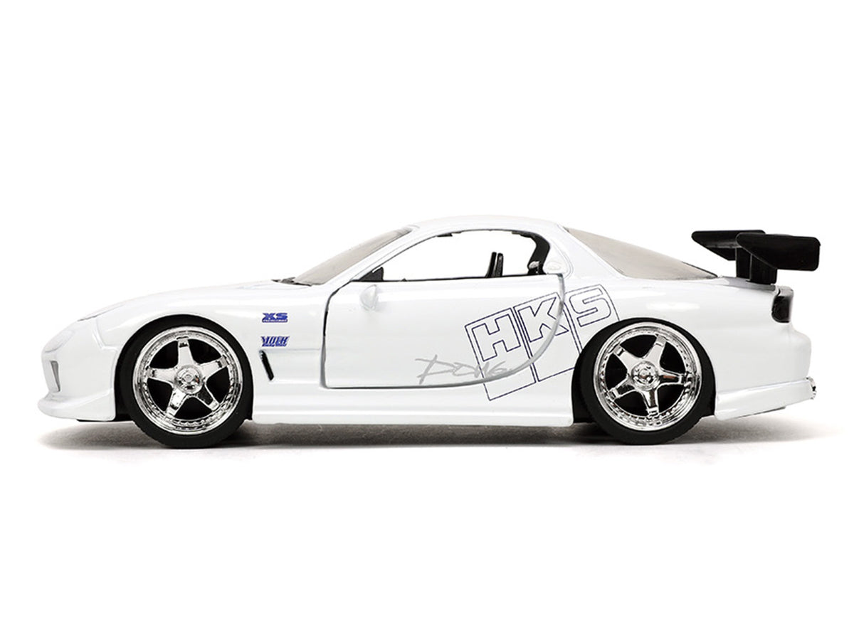 1993 Mazda RX-7 'HKS' White 'The Fast and the Furious' (2001) Movie '25 Years of Fast & Furious' Series 1/32 Diecast Model Car by Jada