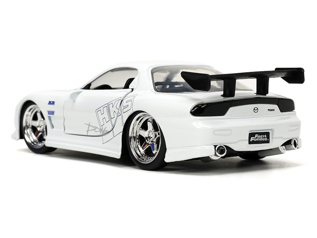 1993 Mazda RX-7 'HKS' White 'The Fast and the Furious' (2001) Movie '25 Years of Fast & Furious' Series 1/32 Diecast Model Car by Jada