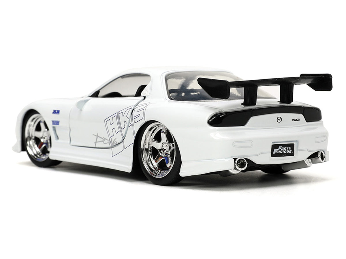 1993 Mazda RX-7 'HKS' White 'The Fast and the Furious' (2001) Movie '25 Years of Fast & Furious' Series 1/32 Diecast Model Car by Jada
