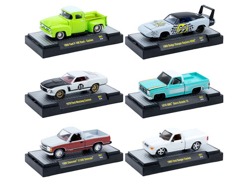 'Auto Meets' Set of 6 Cars IN DISPLAY CASES Release 97 Limited Edition 1/64 Diecast Model Cars by M2 Machines