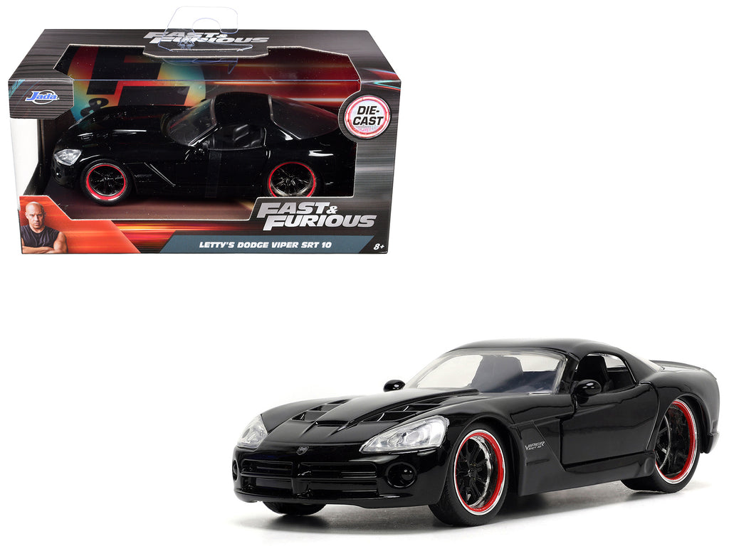 Letty's Dodge Viper SRT 10 Black 'Furious 7' (2015) Movie 'Fast & Furious' Series 1/32 Diecast Model Car by Jada