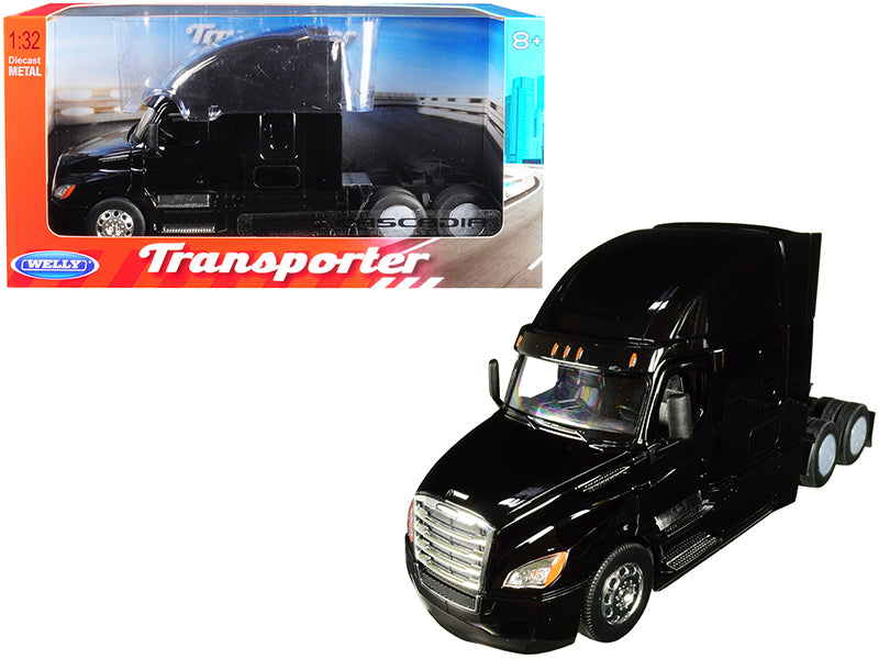 Freightliner Cascadia Truck Black 'Transporter' 1/32 Diecast Model by Welly
