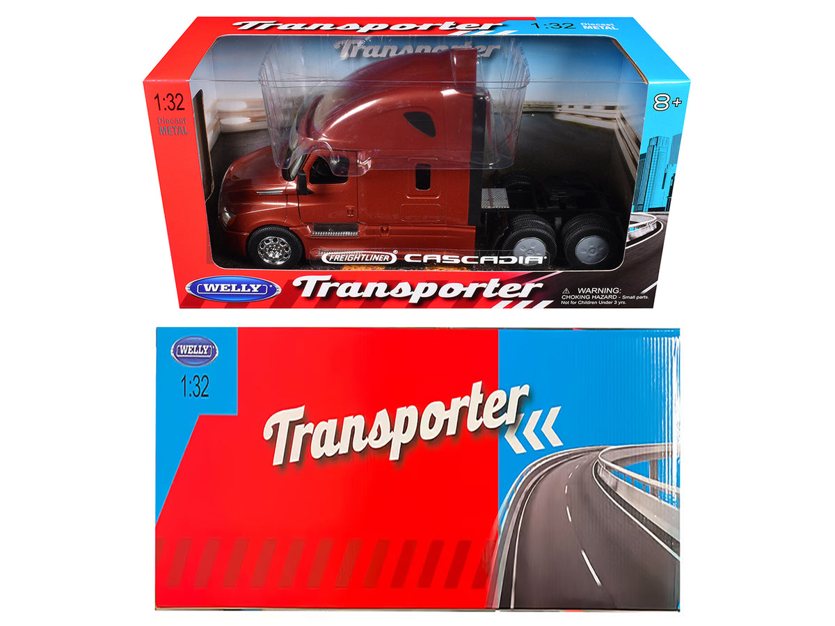 Freightliner Cascadia Truck Copper Metallic 'Transporter' Series 1/32 Diecast Model by Welly