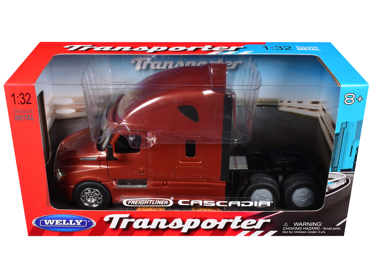Freightliner Cascadia Truck Copper Metallic 'Transporter' Series 1/32 Diecast Model by Welly