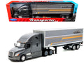 Freightliner Cascadia Truck Gray Metallic with Gray Container with Graphics 'Transporter' Series 1/32 Diecast Model by Welly
