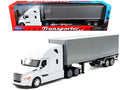 Freightliner Cascadia Truck White with Gray Container 'Transporter' Series 1/32 Diecast Model by Welly