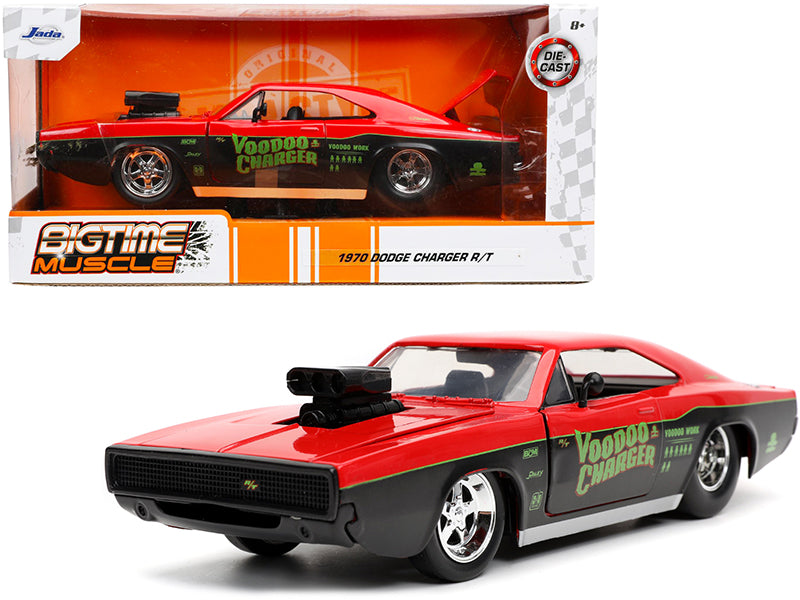 1970 Dodge Charger R/T 'Voodoo Charger' Red and Black 'Bigtime Muscle' Series 1/24 Diecast Model Car by Jada