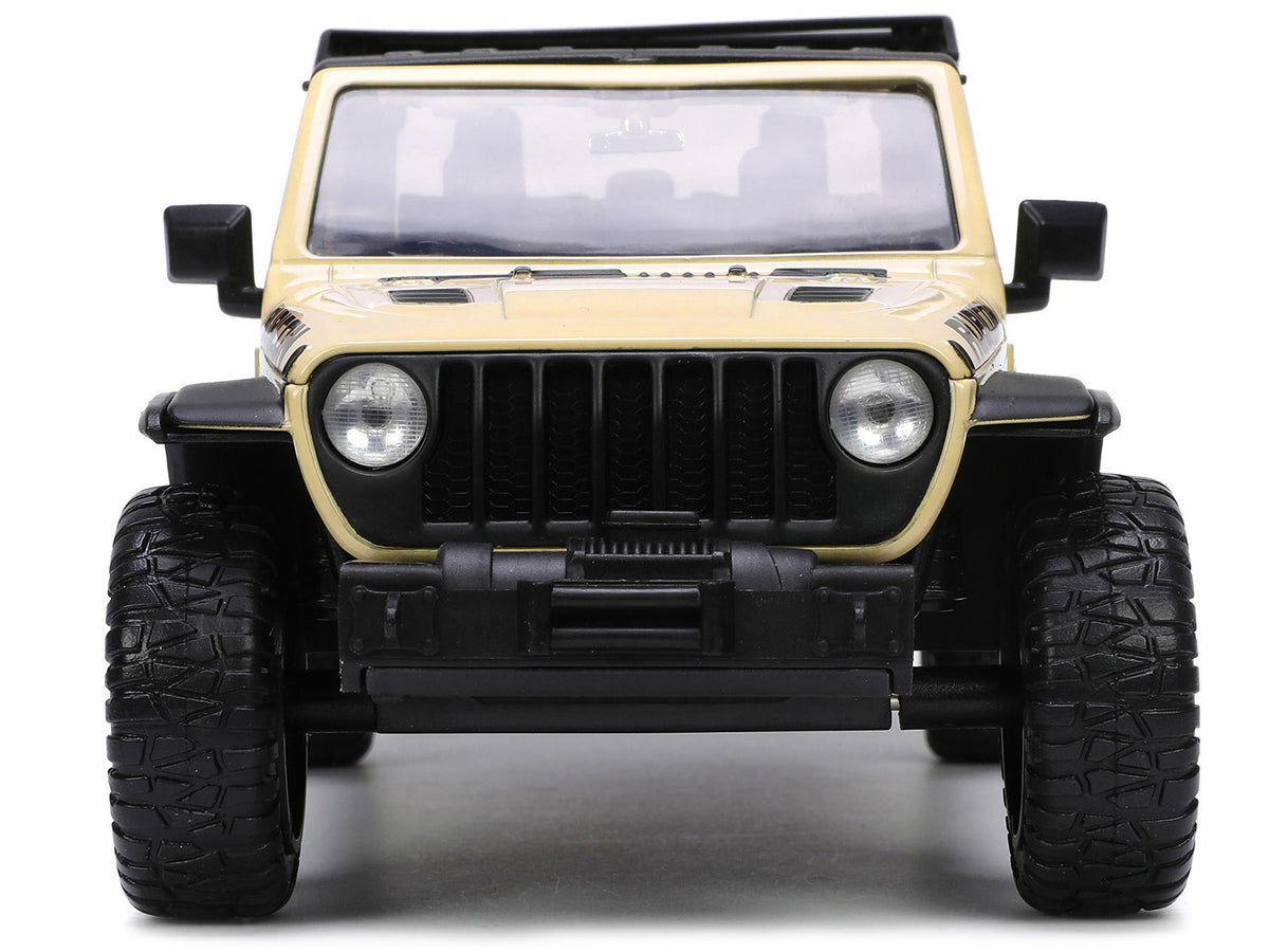 2020 Jeep Gladiator Rubicon Pickup Truck Cream with Roof Rack with Extra Wheels 'Just Trucks' Series 1/24 Diecast Model Car by Jada