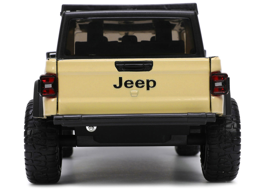 2020 Jeep Gladiator Rubicon Pickup Truck Cream with Roof Rack with Extra Wheels 'Just Trucks' Series 1/24 Diecast Model Car by Jada