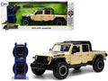 2020 Jeep Gladiator Rubicon Pickup Truck Cream with Roof Rack with Extra Wheels 'Just Trucks' Series 1/24 Diecast Model Car by Jada
