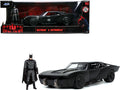 Batmobile Matt Black with Batman Diecast Figure 'The Batman' (2022) Movie 'DC Comics' 1/24 Diecast Model Car by Jada