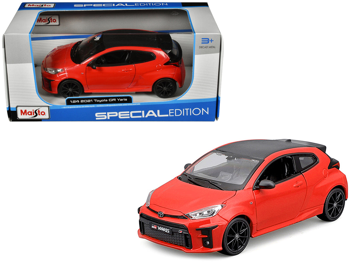 2021 Toyota GR Yaris Red with Carbon Top 'Special Edition' Series 1/24 Diecast Model Car by Maisto