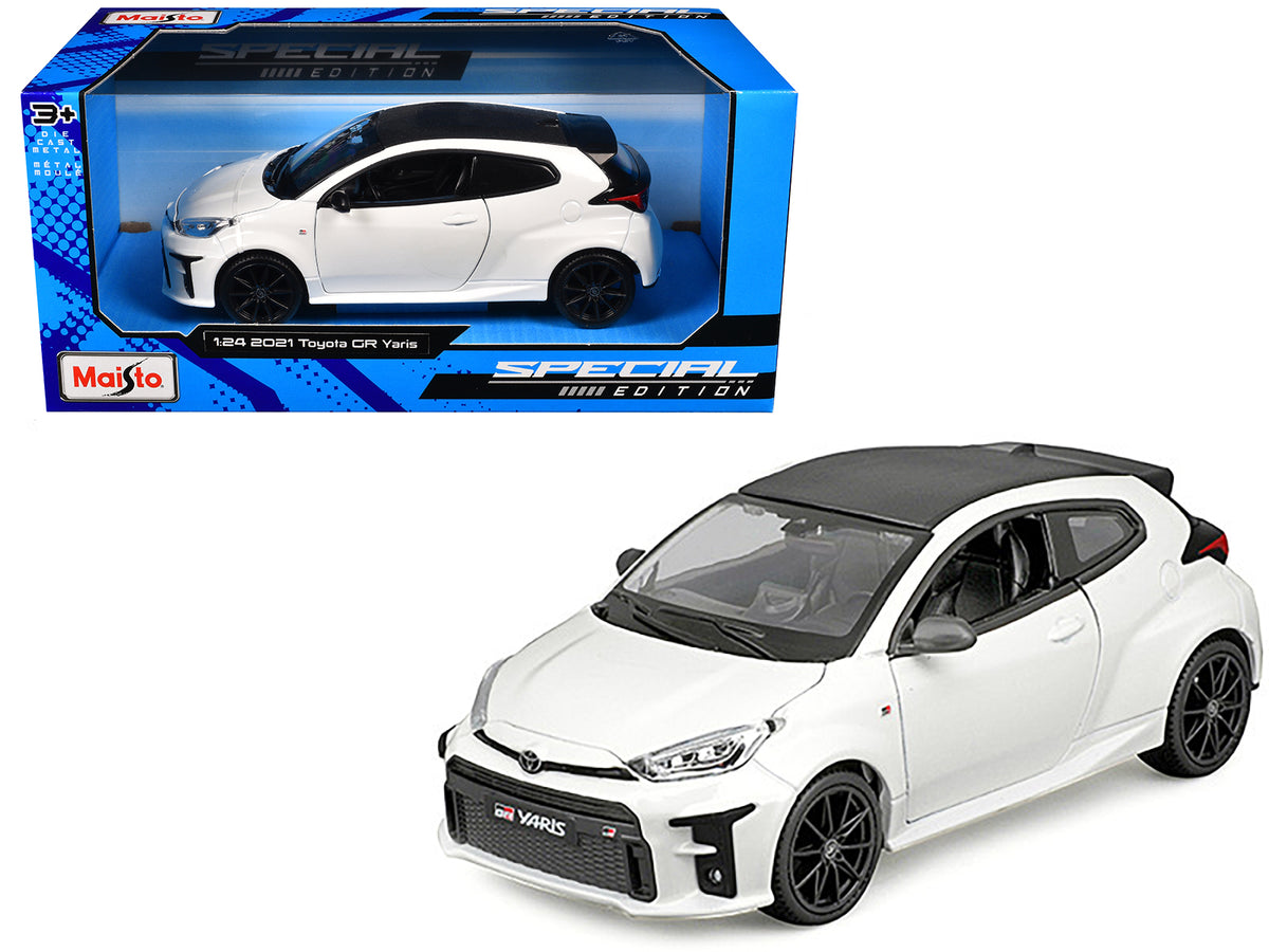 2021 Toyota GR Yaris White with Carbon Top 'Special Edition' Series 1/24 Diecast Model Car by Maisto