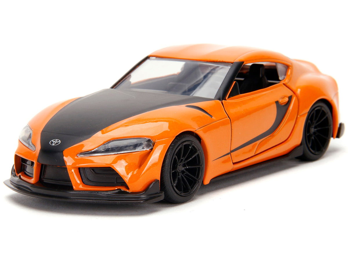 Han's Mazda RX-7 Orange Metallic and Matt Black and Toyota GR Supra Orange Metallic with Black Hood Set of 2 pieces 'Fast & Furious' Series 1/32 Diecast Model Cars by Jada