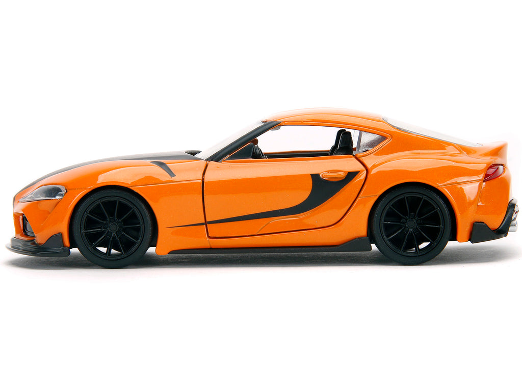 Han's Mazda RX-7 Orange Metallic and Matt Black and Toyota GR Supra Orange Metallic with Black Hood Set of 2 pieces 'Fast & Furious' Series 1/32 Diecast Model Cars by Jada