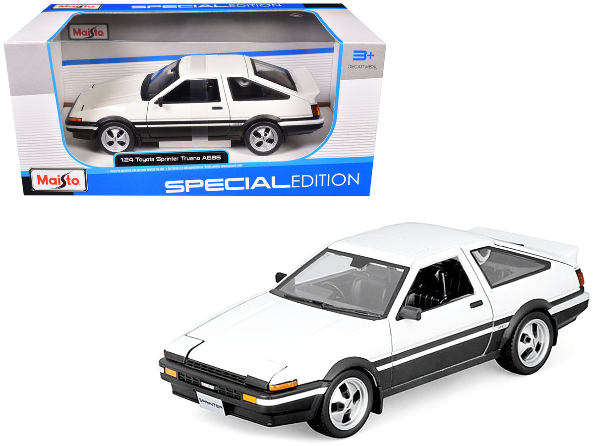 Toyota Sprinter Trueno AE86 RHD (Right Hand Drive) White with Black Stripes 'Special Edition' Series 1/24 Diecast Model Car by Maisto