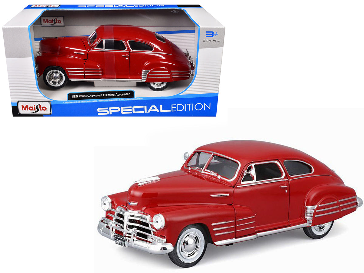 1948 Chevrolet Fleetline Aerosedan Red 'Special Edition' Series 1/25 Diecast Model Car by Maisto