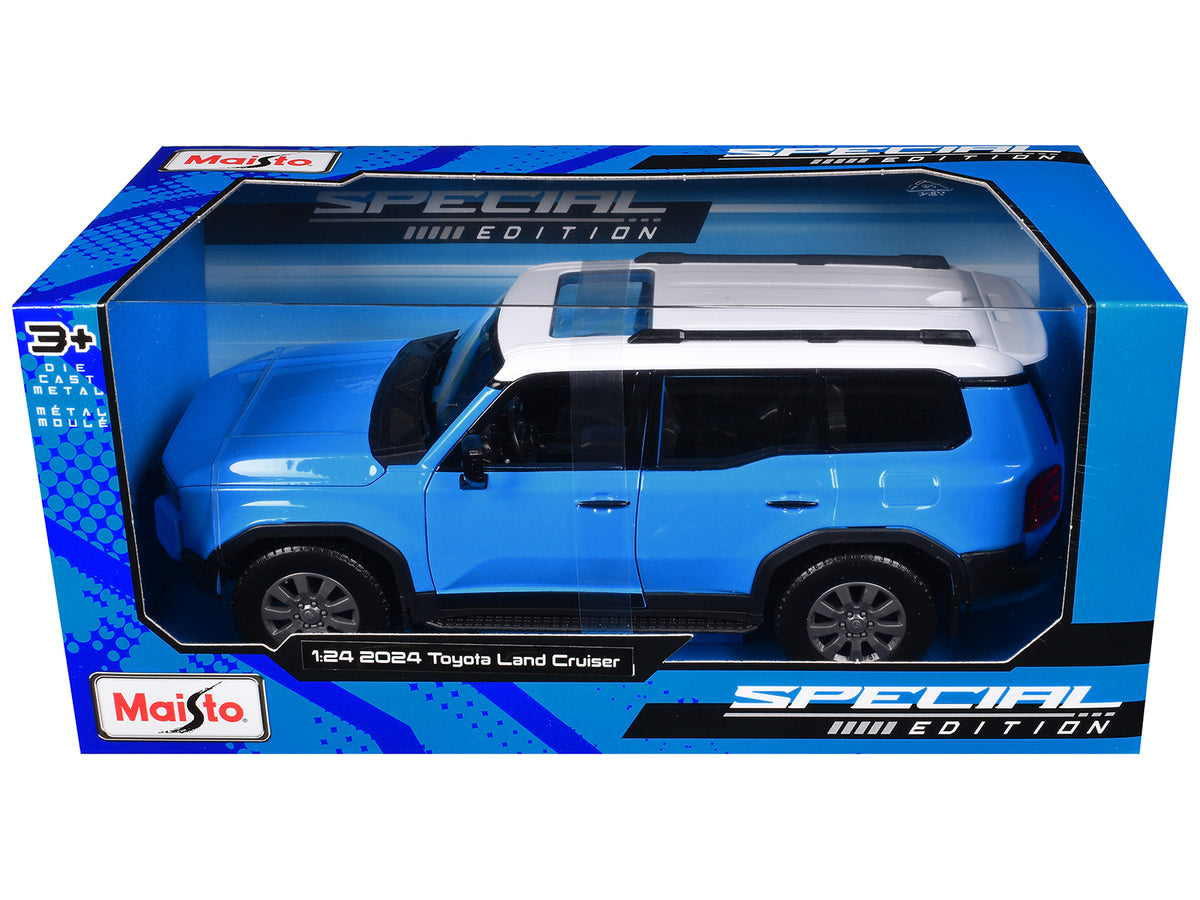 2024 Toyota Land Cruiser Blue with White Top 'Special Edition' Series 1/24 Diecast Model Car by Maisto