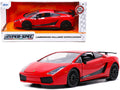  Lamborghini Gallardo Superleggera Red with Black Stripes 'Hyper-Spec' Series 1/24 Diecast Model Car by Jada
